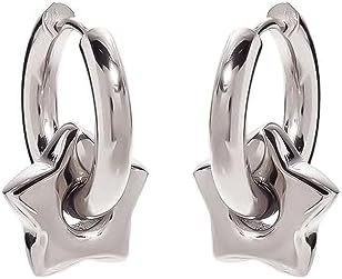 Stunning Sterling Silver Star Hoop Earrings for Women - 925 Silver Huggie Star Drop Dangle Jewelry, Hypoallergenic, Perfect Gift for Her