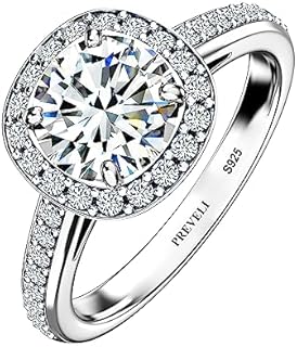2 Carat GRA Certified D VVS Moissanite Engagement Rings For Women | Simulated Diamond Rings 925 Sterling Silver
