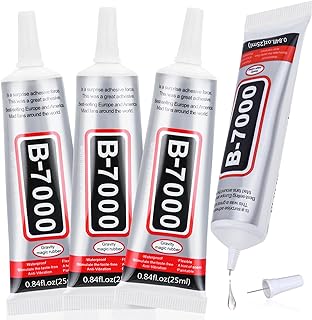 B-7000 Jewelry Adhesive Bead Bracelet Glue in Clear Resin with Precision Metal Tip for Craftsmen - Elastic, Non-Yellowing, Waterproof - Jollidecor Brand