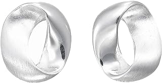 Push Back Sterling Silver Modern Stud Earrings with Unique Mobius Strip Design for Men and Women