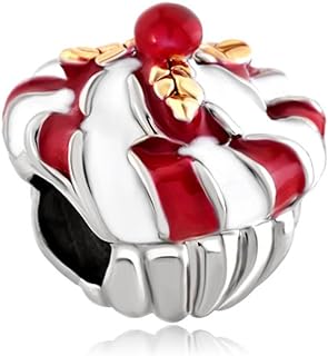 LovelyJewelry Jam Enamel Cupcake Charm Lucky European Beads For Bracelet