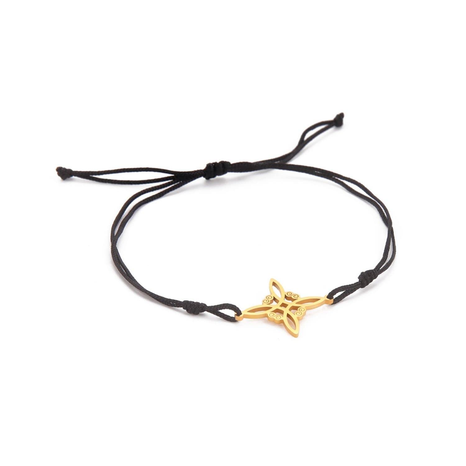 Fuqimanman2020 1-2 PCS Gold Silver Red Black Witches Knot Bracelet For Women Men, Celtic Knot Wiccan String Rope, Adjustable Vintage Wiccan Symbol Charm Geometry Jewelry Gifts