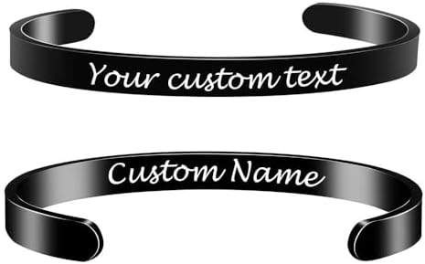 Personalized Custom Cuff Bracelets Custom Bracelet for Women Funny Inspirational Gifts for Her Sister to Sister Jewelry Mantra Cuff Bangle