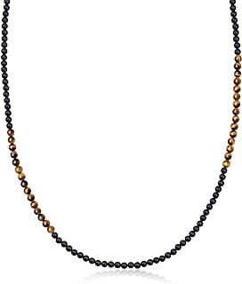 COAI Matte Onyx Tiger Eye Stone Beaded Necklace