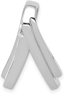 14k White Gold Solid Polished Hidden bail Fits Up To 4mm Omega 6mm Reversible Omega Slide Jewelry for Women