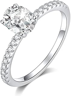 SecreTalk 1CT Oval Moissanite Engagement Ring for Women - Diamond Promise Wedding Band 925 Sterling Silver D Color VVS with Certificate of Authenticity