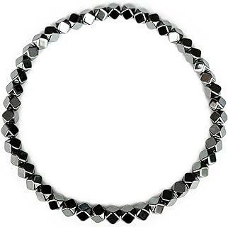 Gemstone Bracelet Natural Hematite 4mm Beads Healing Stone Stretch Bracelet Unisex