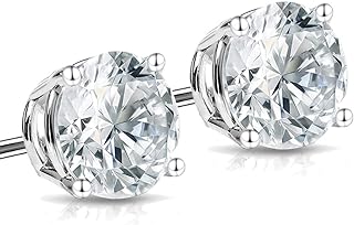 Screw Back 0.22 ct Lab Grown Diamond Stud Earrings in 14kt White Gold with Jacket Design - High-Quality F Color VS-2 Clarity