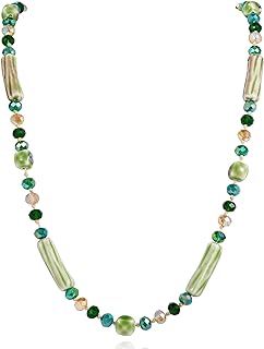 Bocar Long Necklace for Women, Ceramic Glass Beaded Necklace, Women Party Jewelry Gifts