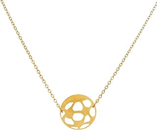 Sportybella Soccer Charm Pendant Necklace with Cable Chain for Women, Teens, & Girl Soccer Players - USA Made Stainless Steel Soccer Jewelry Gift