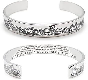 Magnetic Clasp Stainless Steel Inspirational Cuff Bracelet with Box Chain for Women - Beautifully Designed Bangle