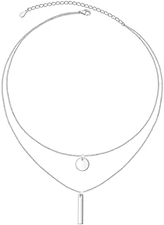 Alphm S925 Sterling Silver Choker Short Dainty Adjustable Evil Eye Heart Moon Compass Bee Butterfly Yin Yang Vertical Pendant Necklace for Women Girl Jewelry