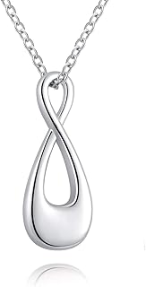 Sterling Silver Infinity Urn Pendants Cremation Jewelry for Ashes Holder Memorial Keepsake Infinity Urn Necklace Cremation Ashes Jewelry for Human/Pet