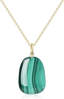 COAI Gold Plated 925 Sterling Silver Malachite Crystal Necklace for Women Girls