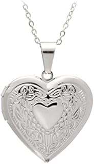 Stainless Steel Heart Shaped Locket Pendant Necklace for Women