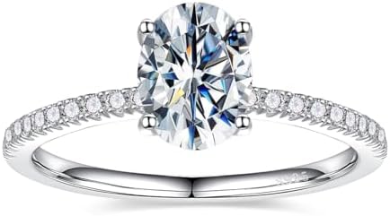 D-Color VVSI Clarity Moissanite Solitaire Women's Engagement Ring in 925 Sterling Silver, Anniversary Stackable Option, Size 5-9