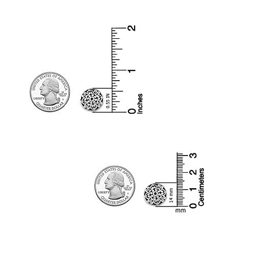 Sterling Silver Jewelry Light-Weight Two-Tone Antique Stud Earrings for Women