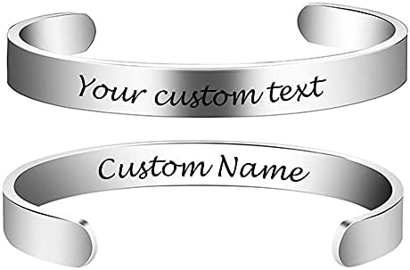 Stainless Steel Inspirational Custom bracelet Encouragement Graduation School Open Cuff Bangle Bracelet