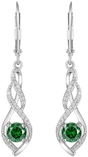 YL Infinity Sterling Silver Earrings for Women Drop & Dangle Earrings Created Birthstone Jewelry Gifts