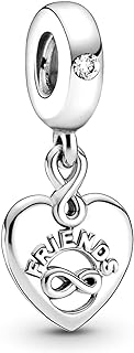 EZ Tuxedo Friends Forever Heart Dangle Charms 925 Sterling Silver Bead for Bracelets