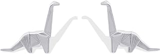 High-Quality Sterling Silver Brontosaurus Dinosaur Stud Earrings with Push Back Design – Perfect Women's Jewelry Gift – Unique Origami Design