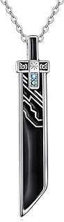 925 Sterling Silver Final Fantasy VII Remake Cloud Buster Sword Pendant Necklace