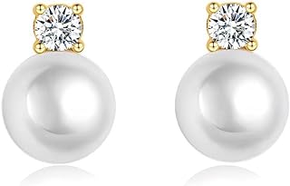 3 Pairs AAA+ Handpicked Freshwater Cultured Pearl Stud Earrings In Sterling Silver, White/Pink/Light-Purple Pearl Stud Earrings Set For Women Multipack, Pack Of 3 Pairs Pearl Stud Earrings