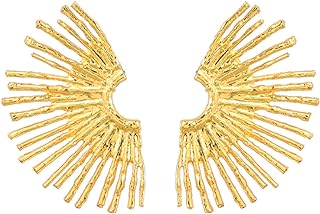 Zinc Alloy Boho Retro Snowflake Stud Earrings with Push-Back Mechanism for Women - Geometric Gold/Silver Plated Drop Design