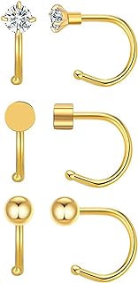 3 Pairs Gold Stud Earrings for Women Multipack,6-10mm Zircon Ball Circular Earrings,Stainless Steel Gold