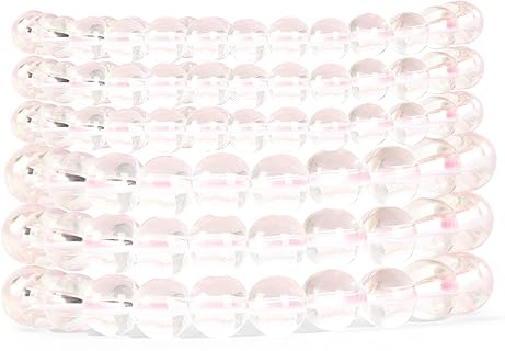 6 pcs Glass Bead Bracelet for Women,Stretch Strand Ball Bracelet, Stackable Elastic Bracelet Set with 6mm 8mm Bead, Trendy Dainty Jewelry Gift for Girls