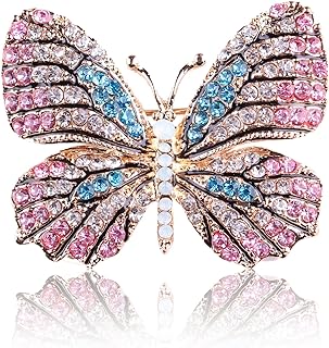 Charming Pink Butterfly Brooch with Butterfly Clasp, Alloy Steel Material for Women and Girls, Elegant Design