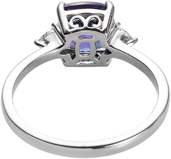 Tanzanite Moissanite Ring in Sterling Silver, Tanzanite Ring, Tanzanite Engagement Ring, Tanzanite Wedding Ring, Gift for Her
