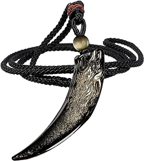 TUMBEELLUWA Natural Golden Obsidian Pendant Necklace for Unisex Adjustable Handcrafted Good Luck Crystal Stone Necklace