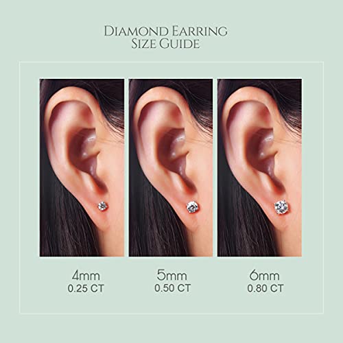 925 Sterling Silver Earrings, Cubic Zirconia Earrings Studs, Diamond Stud Earrings for Women Girl