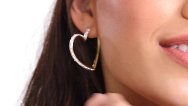 Heart Hoop Earrings - Silver & Gold Heart Earrings For Women, Ideal Gifts for Girlfriend or Cute Valentines Day Gifts For Her