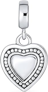 Vintage-Inspired Sterling Silver Personalized Dangle Initial Charm Bracelet with Heart Design for Women and Teens by Bling Jewelry