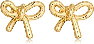 MUYAN Gold Bow Butterfly Stud Earrings Fashion Jewelry for Women