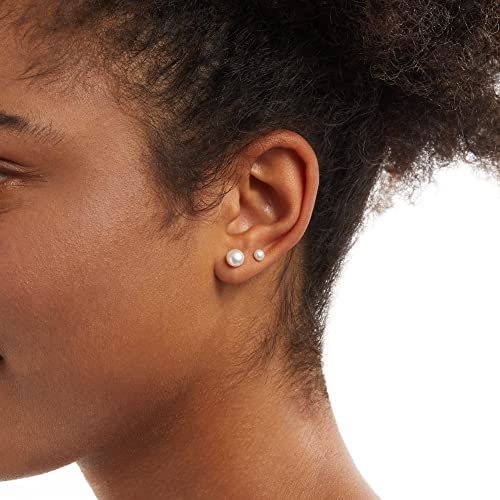 Amazon Essentials 14K Gold or Sterling Silver Freshwater Pearl Stud Earring Set