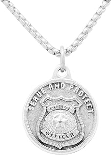 Lobster Clasp St Michael Pendant Necklace - Alloy Metal - For Men and Women - Box-Chain and Ball-Chain - Patron Saint of Police Officers Design