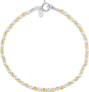 Silpada 'Lula' Beaded Bracelet in Sterling Silver & 18K Gold Plate, 7.5"