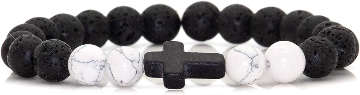 Elephant Bead Bracelet with Bead Chain, Ideal for Spiritual Seekers, Natural Stone/Lava Rock Design