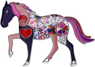 NEWEI Enamel Alloy Elegant Horse Brooch Pin For Women Girl Gift Clothes Scarf Decoration Animal Jewlery
