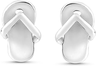 AeraVida Summertime Mini Flip Flop Beach Sandal Everyday .925 Sterling Silver Stud Earrings | Classic Sterling Silver Stud Earring for women | Flip Flop Stud Earrings | Vintage Earrings