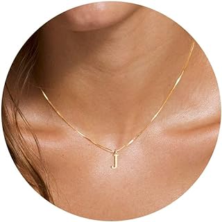 Gold Initial Necklaces for Women Dainty 14K Gold Plated Letter A-Z Pendent Choker Necklace Trendy Personalized Monogram Cute Letter Name Necklaces Gold Jewelry Necklace for Teen Girls Gift