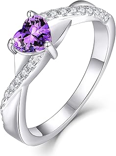 YL Bague de Fiançailles en Argent avec Zircone Cubique Peridot en Forme de Coeur, Taille 49, pour Femmes. Cadeau Idéal pour Mariée et Occasions Spéciales