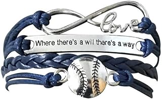 Cable Chain Baseball Charm Bracelet with Lobster Claw Clasp - Perfect Gift for Baseball Moms - Infinity Collection Design