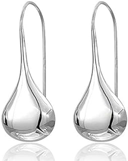 Chic Sterling Silver Teardrop Earrings with French Wire Back for Women - Dangle Design, No Gemstone