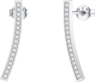 Minimalist Natural Diamond Stud Earrings with Sterling Silver Material and Secure Push-Back Finding for Women