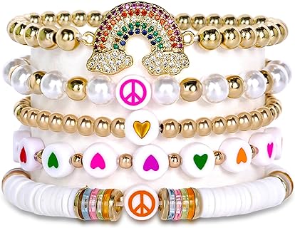Bohemian Bead Bracelet Multi-Layer Glass Beads Alloy Crystal Summer Beach Jewelry Gifts for Women and Girls