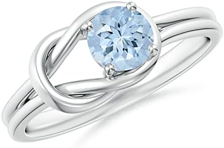 CARILLON Stackable Round 0.75 Ctw Aquamarine Gemstone 925 Sterling Silver Women Engagement Ring Jewelry